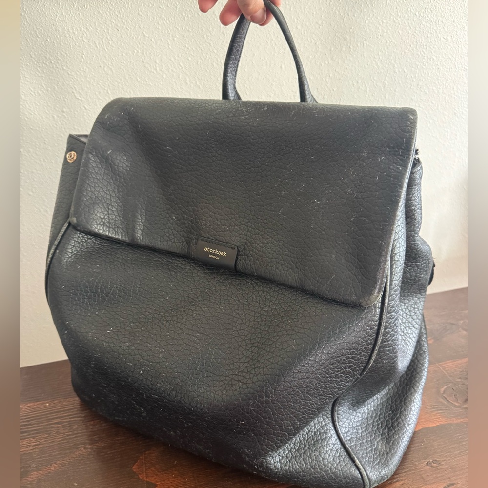 Storksak St. James Leather convertible Diaper backpack